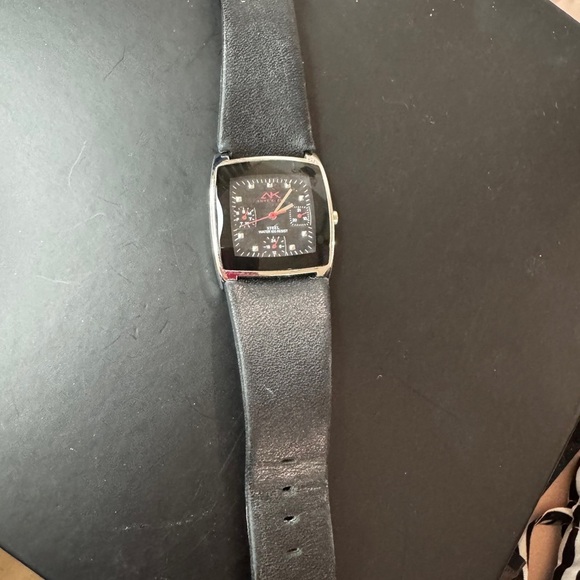 AK Anne Klein Multifunction Watch — Black Leather, Square Case (10/5321) - Picture 6 of 10